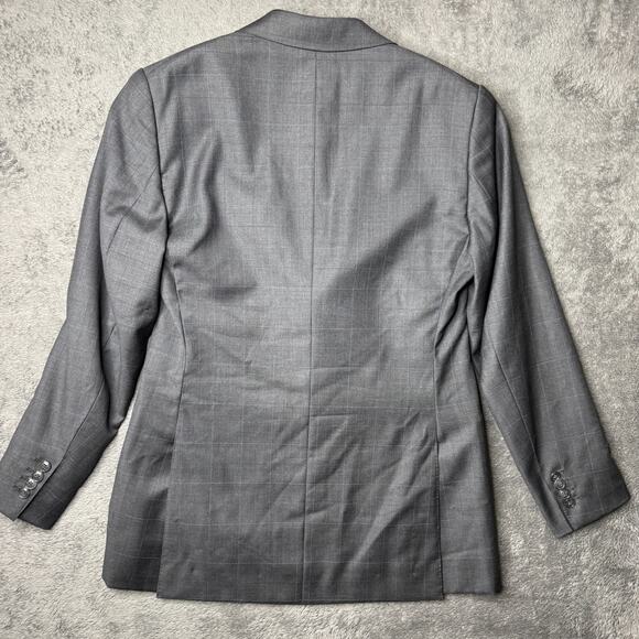 Giorgio Vallino Italy Sport Coat Blazer Gray Mens 36 Super 130's Wool Blend - Picture 2 of 9